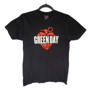 Green Day Band Official Cinderblock T-shirt Men's Small Black 2004 Logo Tour